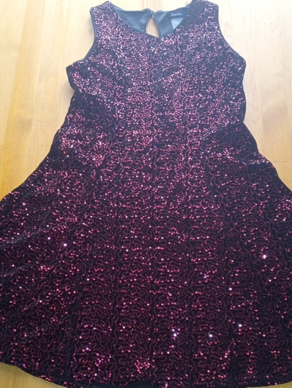 Zunie Black Dress with Pink Sequins
